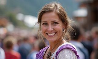 Portrait eines freundlichen österreichischen Einwohners mit traditioneller Kleidung